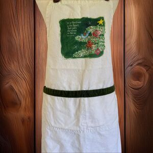 Vintage Kay Dee Design Holiday Full Apron Christmas Print Bib Pockets
